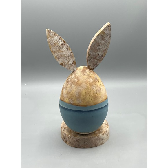 Vintage Wooden Egg-Shaped Easter Rabbit Bunny Easter Best Outfit - Picture 5 of 8